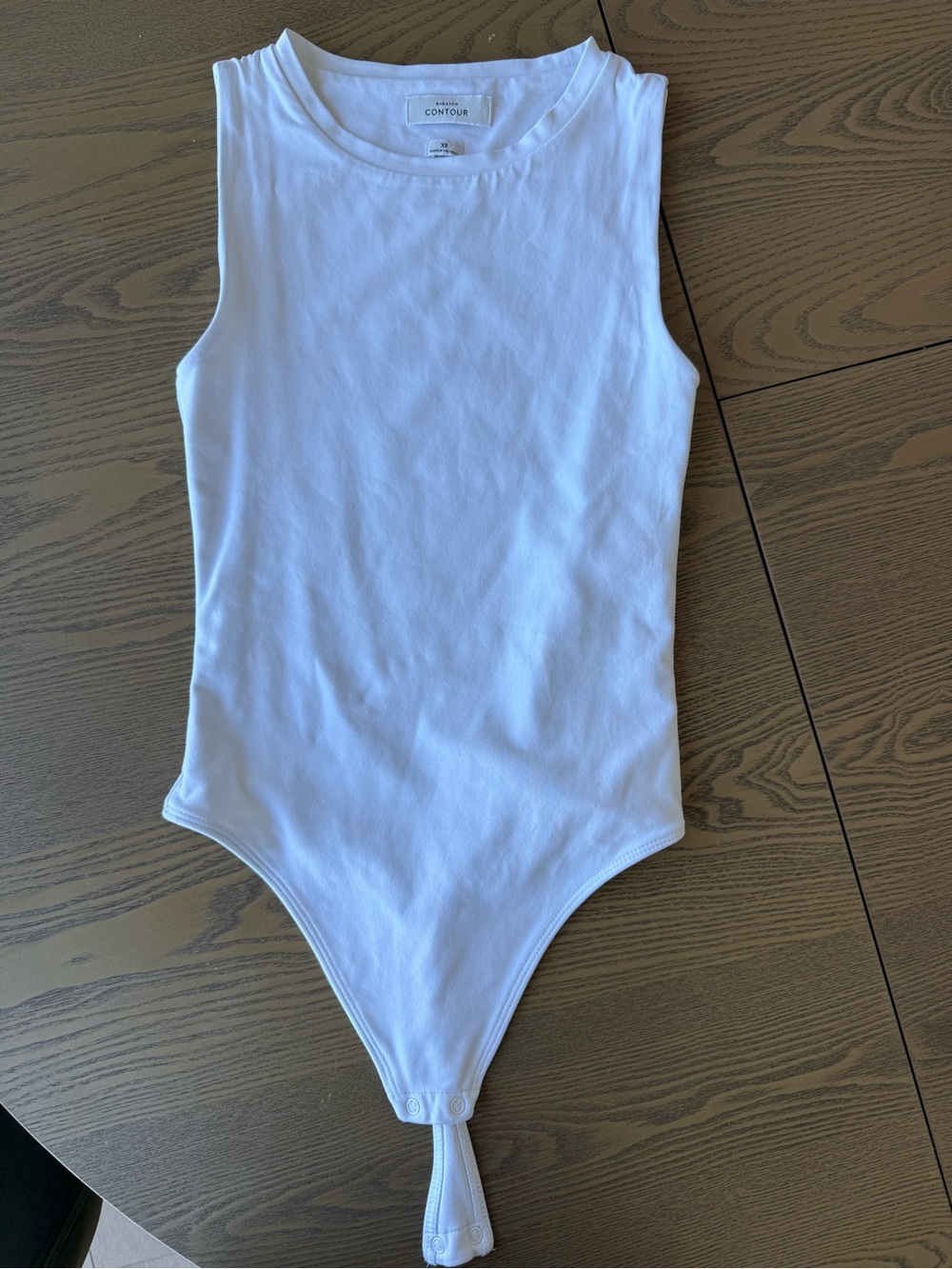 Babaton White Ribbed Sleeveless Bodysuit